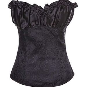 Elegant Black Satin Corset Top